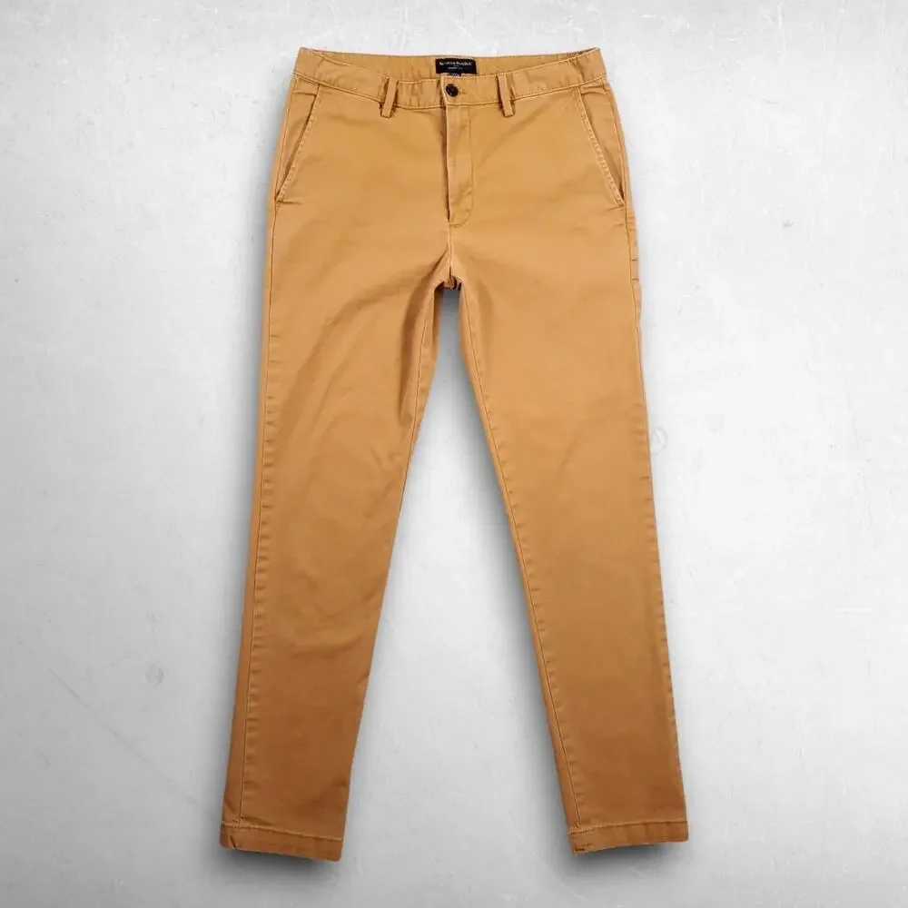 Banana Republic Skinny Fit Chino‎ Pants Men 32x34 Brown Stretch Lived-In Preppy